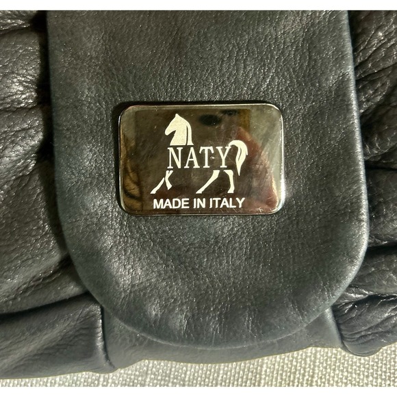 Naty Made In Italy Vera Pelle Black Leather Purse Small - Picture 15 of 15